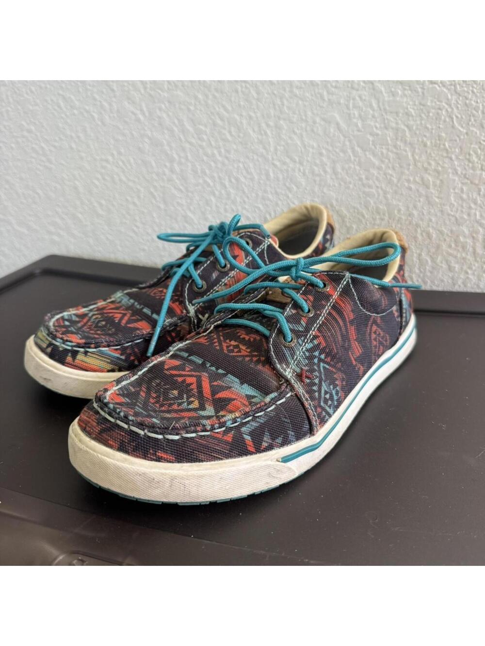 Hooey Twisted X Western Pattern Loafer Sneakers, Size 9